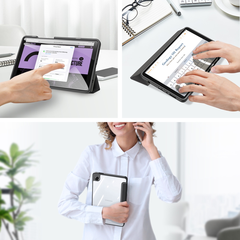 Etui z klapką Dux Ducis Toby do Samsung Galaxy Tab A11/A9, czarne